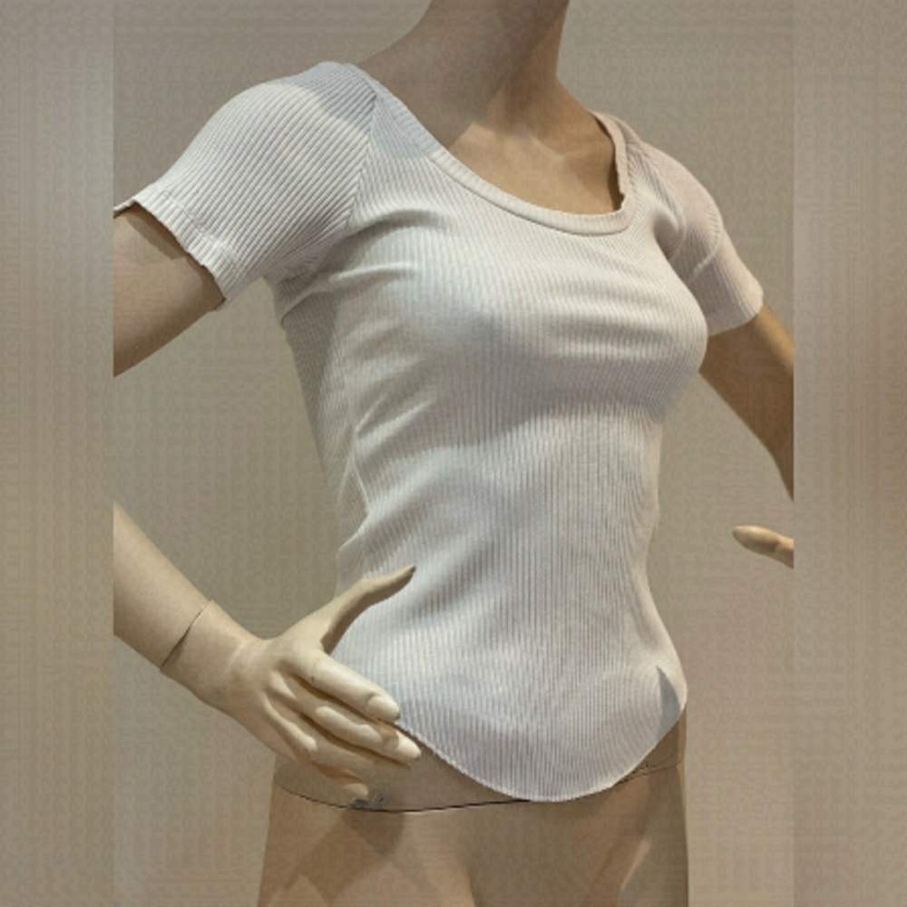 ROLLA’S White ribbed shirt top Size small
